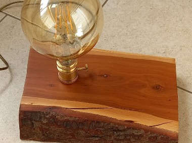 Lampka  nocna  z  drewna  śliwka   oprawka  żywica  deska  drzewo -1