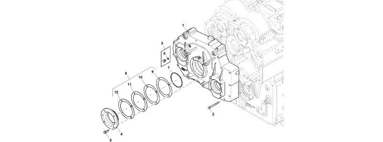 John Deere 9470RX - Obudowa R552925 (Przekładnia Power Shift)-1