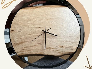 Zegar ścienny 35 cm w obręczy z drewna-1