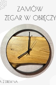 Zegar ścienny 35 cm w obręczy z drewna-2