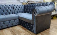 Narożnik 300x220 z f spania, pojemnikiem głębokie pikowania chesterfield 