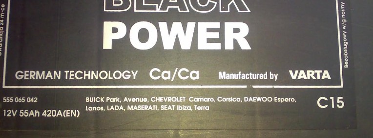 Akumulator Varta Black Power 55Ah 420A L+ Wrocław Fiat-1