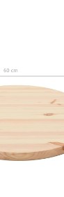 vidaXL Blaty stołu, naturalne drewno, 6 szt., okrągłe, 25 mm, 60 cm 287679-4