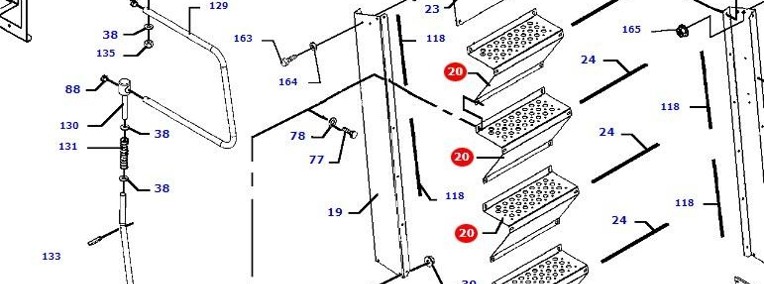 Massey Fergusson MF 30 32 - schody drabinka wejście KOMPLET D28981265-1