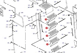 Massey Fergusson MF 30 32 - schody drabinka wejście KOMPLET D28981265