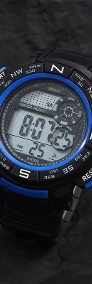Zegarek sportowy cyfrowy elektroniczny LED czarny bransoletka stoper alarm-3
