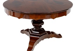Okrągły stół biedermeier antyk stary mahoń na jednej nodze