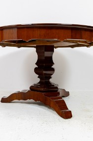 Okrągły stół biedermeier antyk stary mahoń na jednej nodze-2
