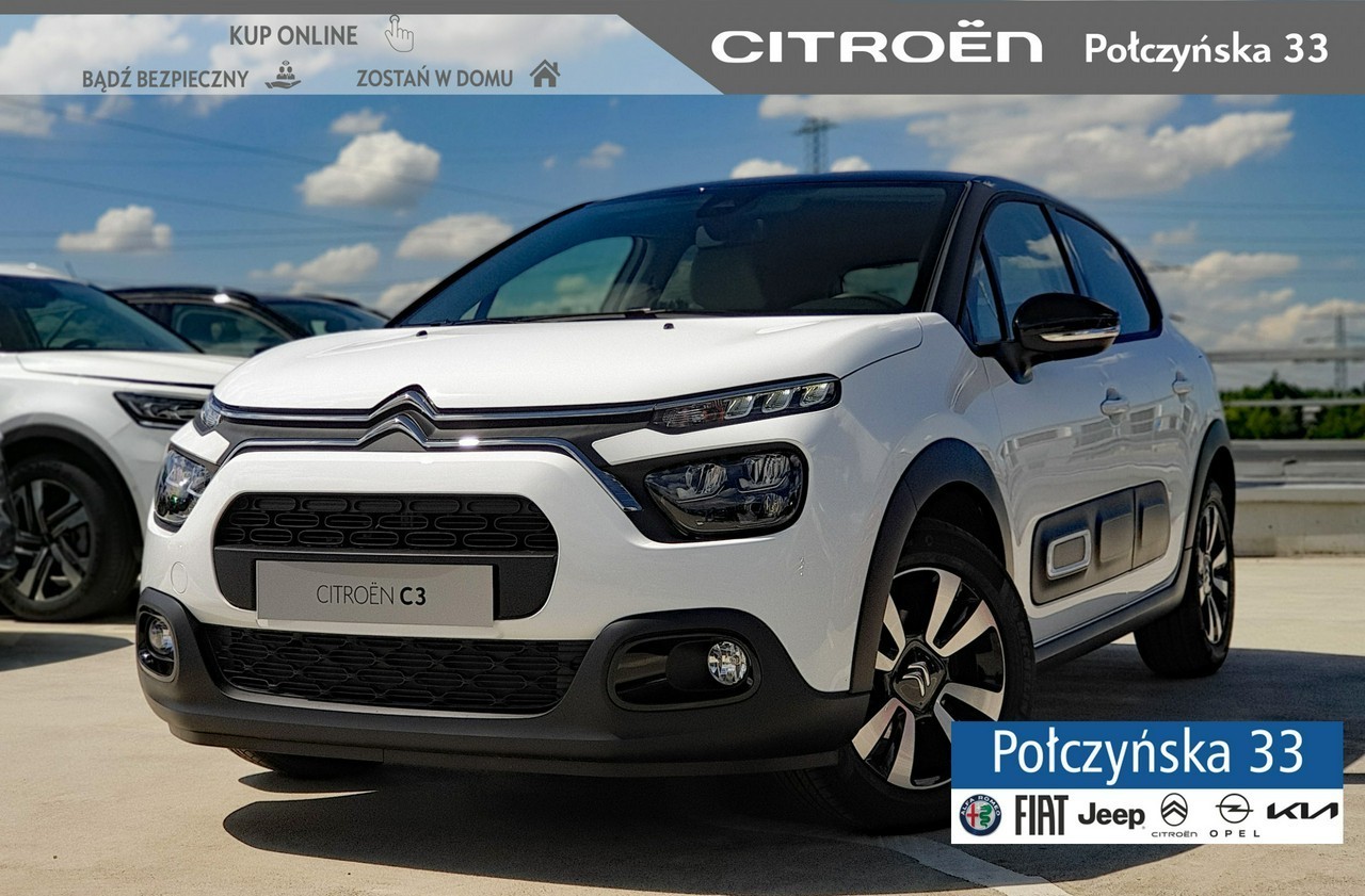 Citroen C3 III 1.2 83 MT5 wersja Max | Biały z czarnym dachem | Kamera cofania