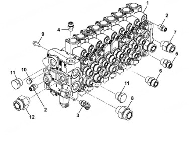 Rexroth 334/V6000 (R9088407309) Rozdzielacz hydrauliczny do koparki JCB 65R-1-1