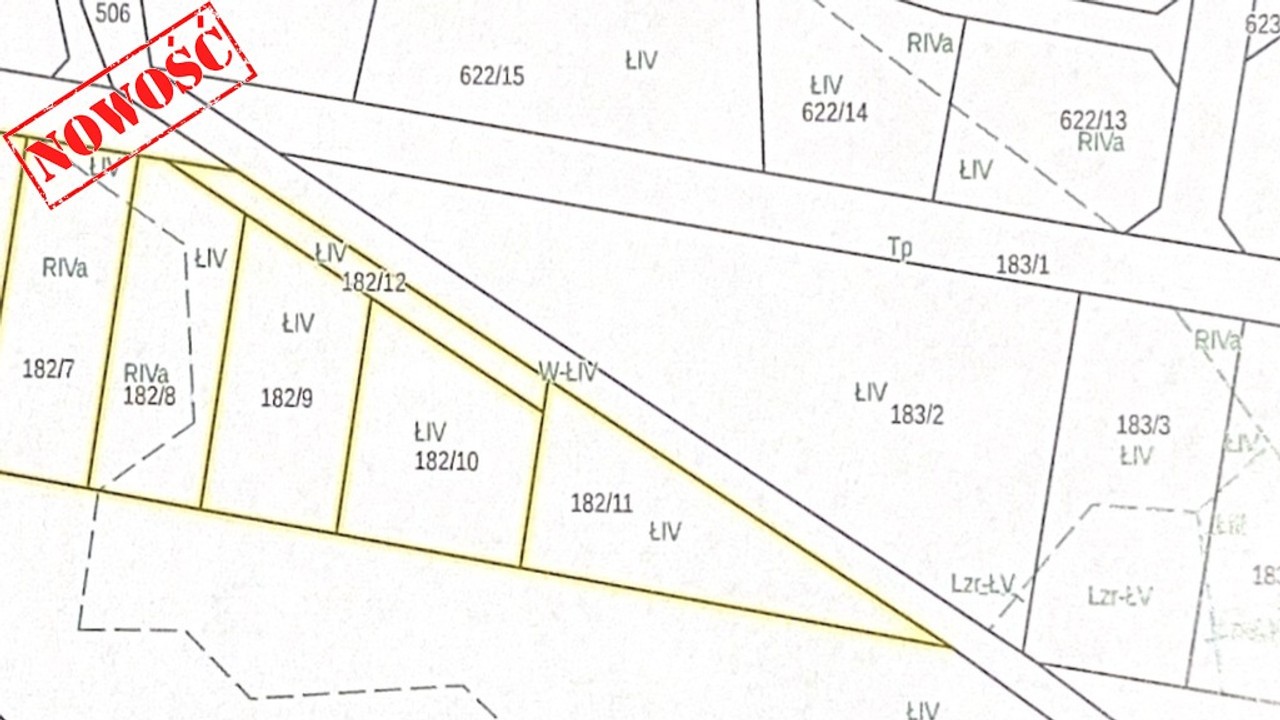 Działka budowlana 2359 m² (ML), Słupice – pohled 2