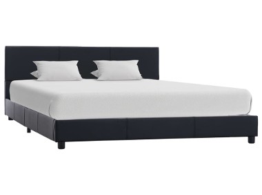 vidaXL Rama łóżka, czarna, sztuczna skóra, 120 x 200 cm 284770-1