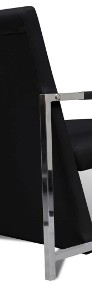 vidaXL Fotel z chromowanymi nóżkami, czarny, sztuczna skóra241006-3