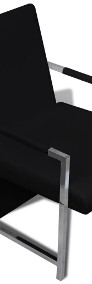 vidaXL Fotel z chromowanymi nóżkami, czarny, sztuczna skóra241006-4