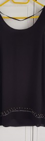 Czarna bluzka H&M 36 S tunika mini sukienka cekiny koraliki By Night-4