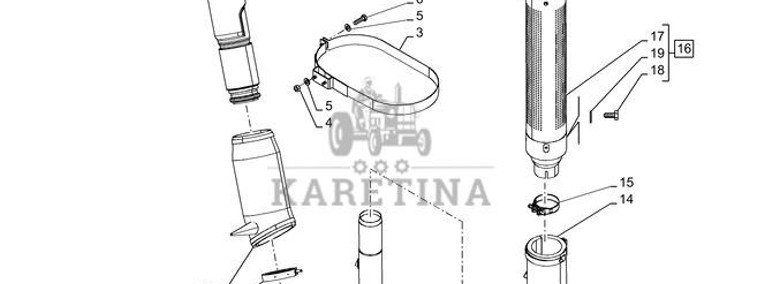 New Holland T6070 Rura ukladu wydech 48039407-1