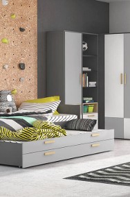 POK PO-13 - łóżko górne z materacem - grafit/buk ibsen/szary jasny-2