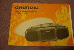 instrukcja; gwarancja; radiomagnetofon  GRUNDIG RR315 gwarancja z 1998