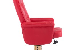 vidaXL Fotel z podnóżkiem, czerwony, sztuczna skóra248624