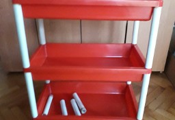 Półki plastikowe, czerwone, składane, trzypiętrowe 50x30x68 cm