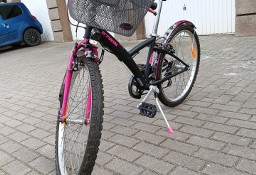 Rower BTwin 24 Poply czarno różowy dla dziewczynki