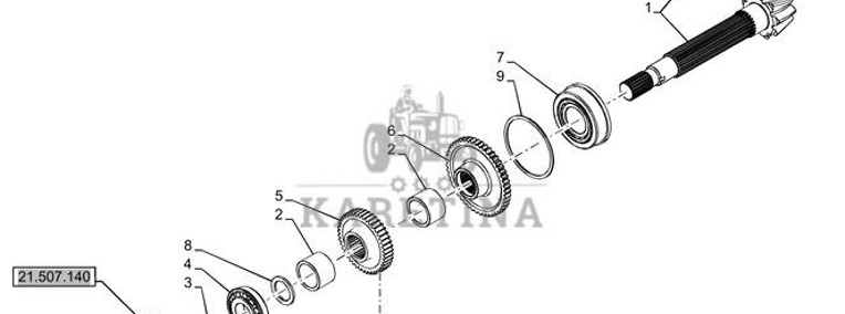 New Holland T6070 Koło zębate stoźkowe 87536203-1