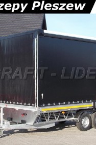 LT-023 spedycyjna przyczepa ciężarowa, wysokość rampowa, firana jednostronna, plandeka ze stelażem czarna, 520x220x220cm, DMC 3500kg-2