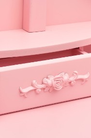vidaXL Toaletka ze stołkiem, różowa, 75x69x140 cm, drewno paulowni289315-2