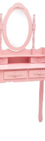 vidaXL Toaletka ze stołkiem, różowa, 75x69x140 cm, drewno paulowni289315-3
