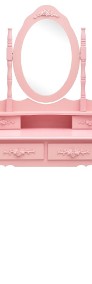 vidaXL Toaletka ze stołkiem, różowa, 75x69x140 cm, drewno paulowni289315-4