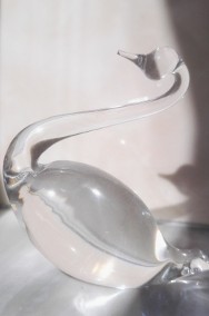 Łabędź - transparentna figura ze szkła, Szwecja-2