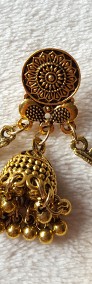 Kolczyki indyjskie orientalne duże koła złoty kolor dzwonki hippie boho retro-4