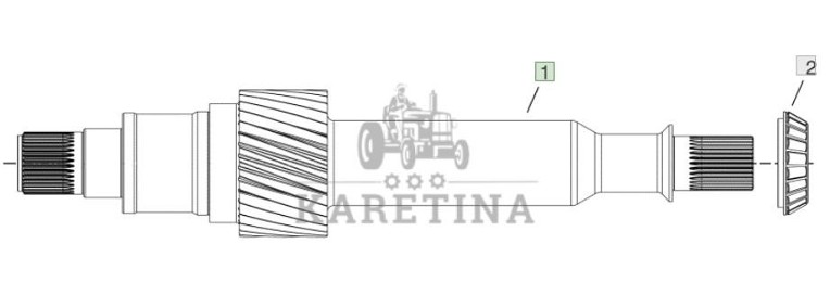 John Deere 9620 DF500 - skrzynia biegów - wał wałek zębaty YZ502098-1