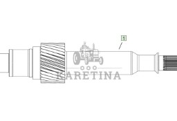 John Deere 9620 DF500 - skrzynia biegów - wał wałek zębaty YZ502098