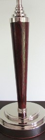 Oryginalna lampa mosiądz niklowany drewno dębowe -3