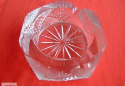 Popielniczka kryształowa, popielnica kryształ sześciokątna PRL