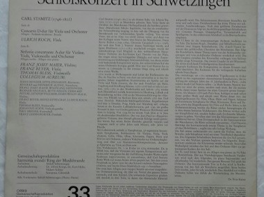 Koncert na zamku Swetzingen, Carl Stamitz, winyl-2