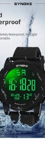 Sportowy zegarek elektroniczny cyfrowy wodoszczelny WR50 alarm timer tarcza 50mm-4