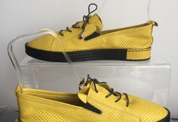 Tenisówki Skórzane buciki z naturalnej skóry słoneczny żółty roz 39