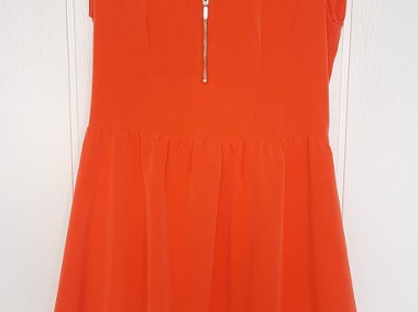 Nowa pomarańczowa sukienka H&M 40 L rozkloszowana midi letnia-1