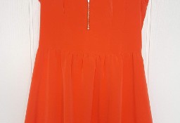 Nowa pomarańczowa sukienka H&M 40 L rozkloszowana midi letnia