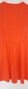 Nowa pomarańczowa sukienka H&M 40 L rozkloszowana midi letnia-4