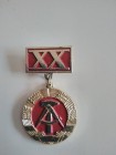 Odznaka xx Lat DDR z przywieszką