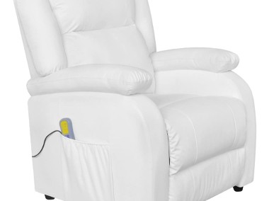 vidaXL Fotel masujący, biały, sztuczna skóra242513-1