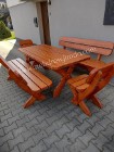 stół ogrodowy drewniany ławki komplet ogrodowy meble ogrodowe