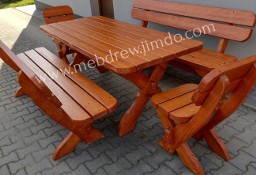 stół ogrodowy drewniany ławki komplet ogrodowy meble ogrodowe