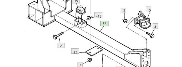 John Deere CTS - tylny zaczep przyczepy hitch AH158268-1