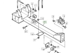 John Deere CTS - tylny zaczep przyczepy hitch AH158268