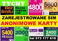 Zarejestrowane karty SIM prepaid startery telefoniczne zdalna rejestracja Tychy