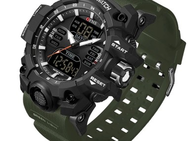 Zegarek sportowy męski wojskowy elektroniczny cyfrowy WR50 millitarny zielony-1
